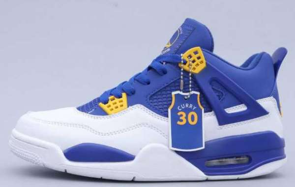 Best Selling Air Jordan 4 Curry Warriors White Blue In Theairmax270.com